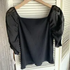 GRL ブラック　カットソー