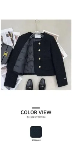 新品未使用dholic 中綿裏地ツイードダブルゴールドボタンジャケット