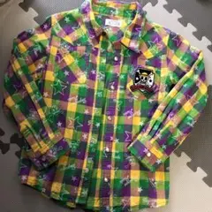 男の子 チェックシャツ 長袖 130 ワンピース ☆