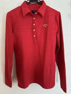 Callaway 長袖ポロシャツ L 赤