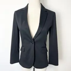 美品 アンタイトル テーラードジャケット 黒 ストレッチ コットン 1/S日本製
