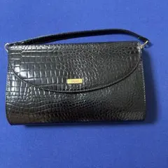 美品 【impact 】2way ショルダーバッグ クラッチバッグ クロコ型押し