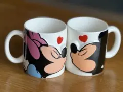【美品】ミッキー・ミニー ペアマグカップ　大きめマグカップ