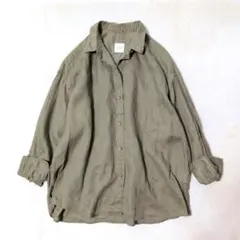 evam eva エヴァムエヴァ リネン ワイド シャツ 麻100% 日本製 - メルカリ