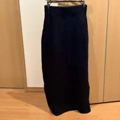 GRLリブ編み タイトロングスカート 黒