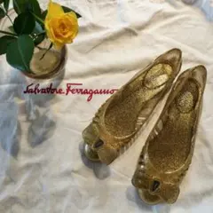 Salvatore Ferragamo ゴールド グリッター スリッパのサムネイル