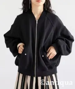 antiqua アンティカ 綿100% 裏毛 ラグラン ブルゾン レディース