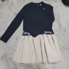 【美品  petit main 130ワンピース】