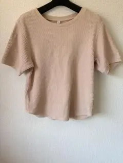 UNIQLO ワッフルTシャツ 半袖 ベージュ Mサイズ