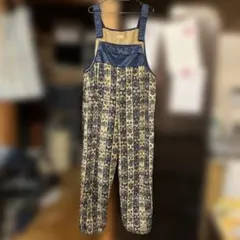 KAPITAL キャピタル ダマスクストライプ柄 フリース　オーバーオール L KAPITAL キャピタル ダマスクストライプ柄 フリース オーバーオール L