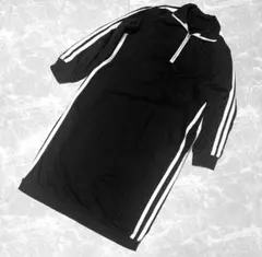 GOLDJAPAN ハーフジップ ワンピース 黒 大きいサイズ 2XL ゆったり