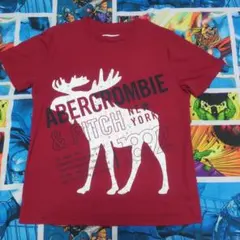 【美品】アバクロンビー 赤 Tシャツ キッズ 140 トナカイ