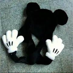 ミッキーマウス 帽子 マフラー　ディズニー　大人用　被り物　おそろい