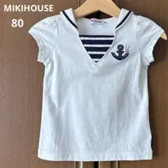 ミキハウス　半袖　セーラー　シャツ　Tシャツ マリン　女の子　春　夏