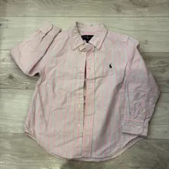 Ralph Lauren ピンクストライプ 長袖シャツ 110cm