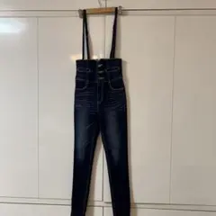 リエンダ　ハイウエストスキニーデニムサロペット