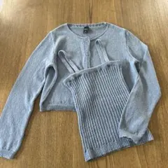 DAZY アンサンブル カーディガン キャミソール ブルー L