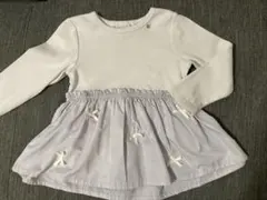 プティマイン　リボン　長袖チュニック 100