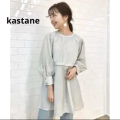 【ia36】Kastane カスタネ バックリボンチュニックくすみカラーブラウスのサムネイル