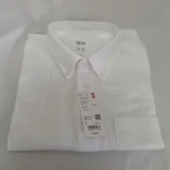 UNIQLO エアリズムコットンカノコポロシャツボタンダウン ホワイト L