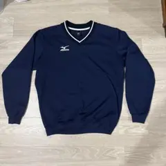 Mizuno（ミズノ） Vネック 長袖トレーナー ネイビー Mサイズ