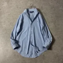 Ralph Lauren【L】00's デニム ボタンダウンシャツ 刺繍ポニー