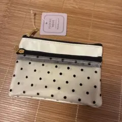 FLOCKY MESH 플로키 메쉬 W 패스너 파우치 도트 패턴