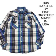 80s DAKOTA BY FIVE BROTHER ネルシャツ ビンテージのサムネイル