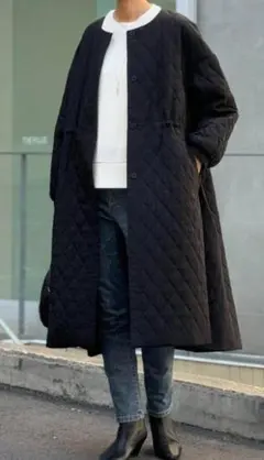 BEARDSLEY ビアズリー キルティングフレアコート ブラック BEARDSLEY（ビアズリー）の「バルーン袖キルティングフレアーコート