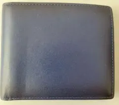 二つ折り財布 イタリアンレザー 本革 シャドー グラデーション メンズ 薄型