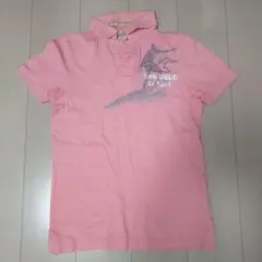 海外限定Hollister ピンク ポロシャツ S