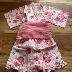 花柄浴衣ドレス 100cm~ ピンク系