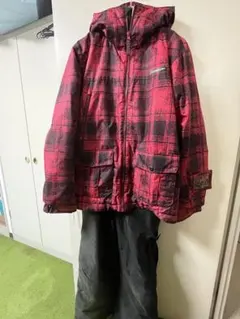 スノボーウェアーキスマーク上下セット　メンズ　赤色