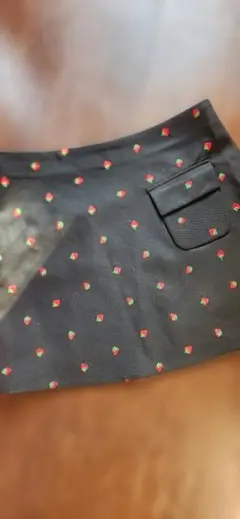 ZARA STEFANO PILATIいちご柄黒ミニスカート