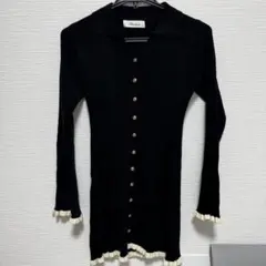 黒 ニットワンピース