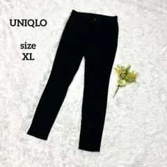 ユニクロ ブラックパンツ ストレッチ ウエストゴム スキニー レディース XL