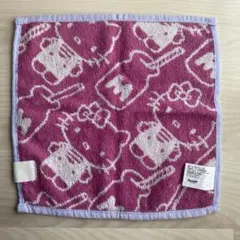 日本限定　サンリオ　ハローキティデザインのピンクと紫 ハンカチタオル
