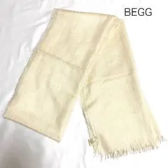 BEGGカシミア65%シルク35%マフラー　アイボリー　スコットランドのサムネイル