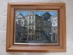 風景画 油彩 木製フレーム