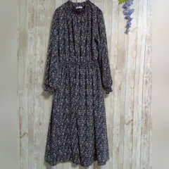 【GLACIER】Aラインワンピース☆ボタニカル柄☆L☆ウエストゴム