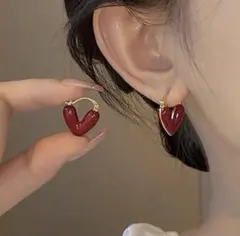 在庫処分 SALE 新品 ハート ピアス レッド かわいい 可愛い おしゃれ