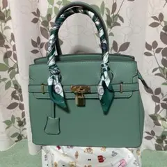 ミントグリーン ハンドバッグ スカーフ付き モンテロッソ　2way