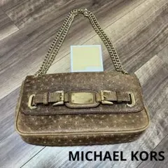 【MICHAEL KORS】マイケルコース チェーンレザーバッグ ブラウン