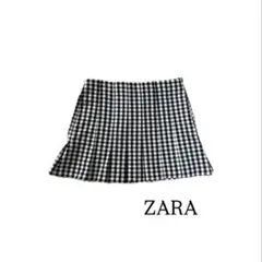 ZARA チェック柄プリーツスカート Mサイズ