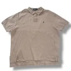 ポロラルフローレン ベージュ ポロシャツ 古着 ビッグシルエット XL 半袖
