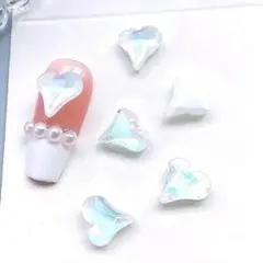 ネイル　パーツ ハート ストーン　ミルキー　ホワイト