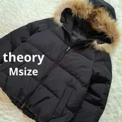 ☆美品☆theoryフードファー付きブラックダウンジャケット Mサイズ