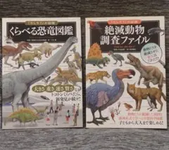 もしも？の図鑑「絶滅動物調査ファイル」「くらべる恐竜図鑑」2冊セットのサムネイル