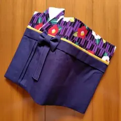 ブックカバー　袴　矢絣×紫×紺　文庫本サイズ
