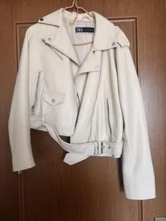 ZARA ホワイト ライダース　ジャケット